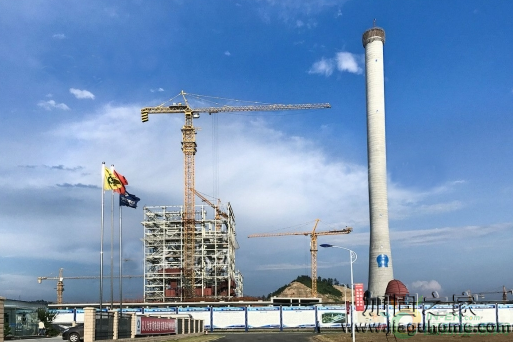 京能熱電煙囪高210米封頂，煙囪加固增高可減少污染